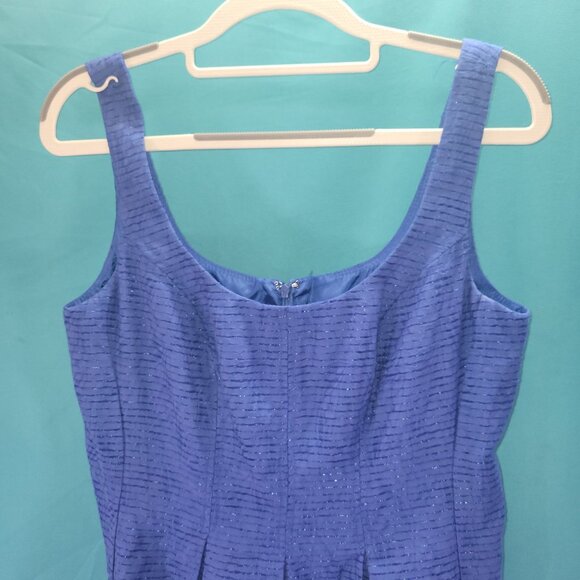 Nine West Womens Sleeveless Textured Blue Dress Size 6 - Picture 2 of 12